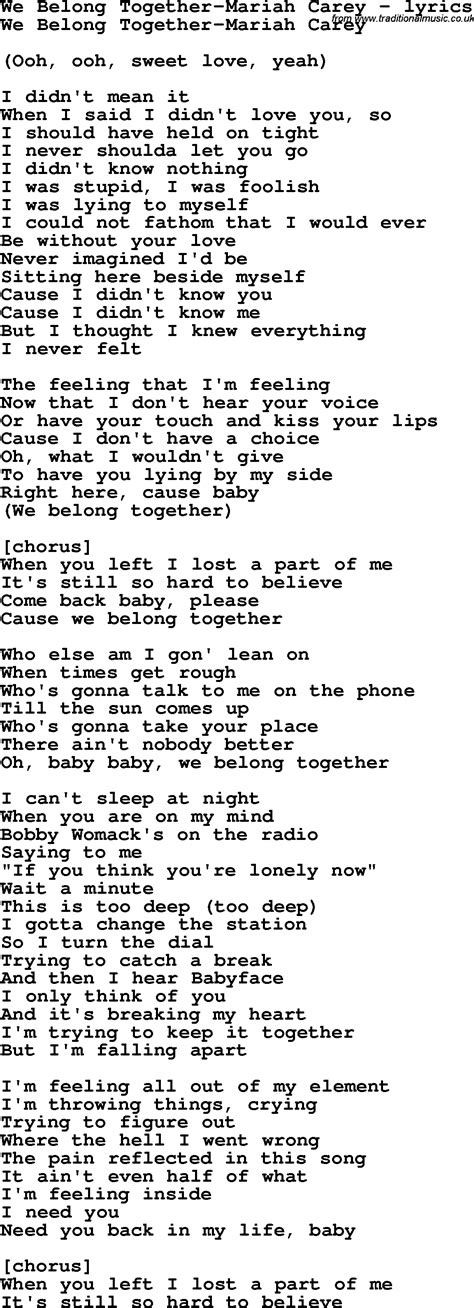 we belong together lyrics original