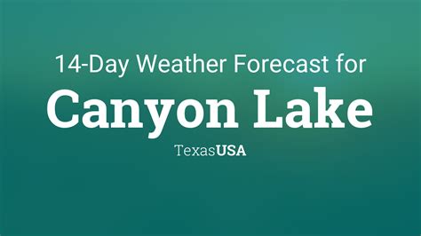 weather conditions on canyon lake