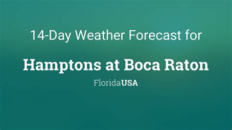 weather forecast boca raton 5 days