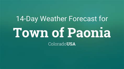 weather forecast for paonia co