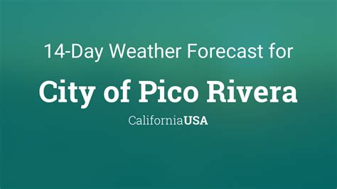 weather forecast pico rivera ca