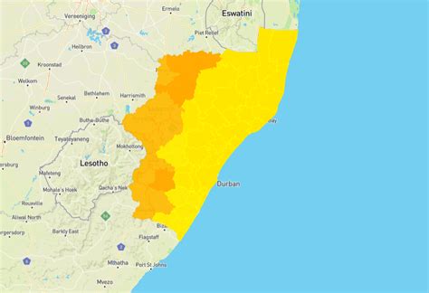 weather warnings for today kzn