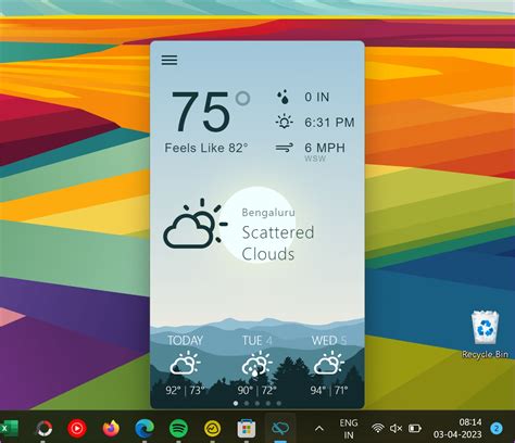 Weather Widget Time Change