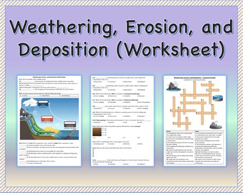 weathering and erosion worksheets free