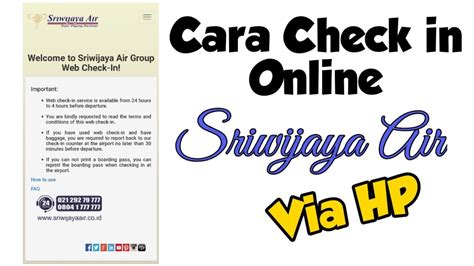 Sriwijaya Air Bisa Check In Online
