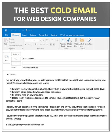 Web Design Cold Email Template