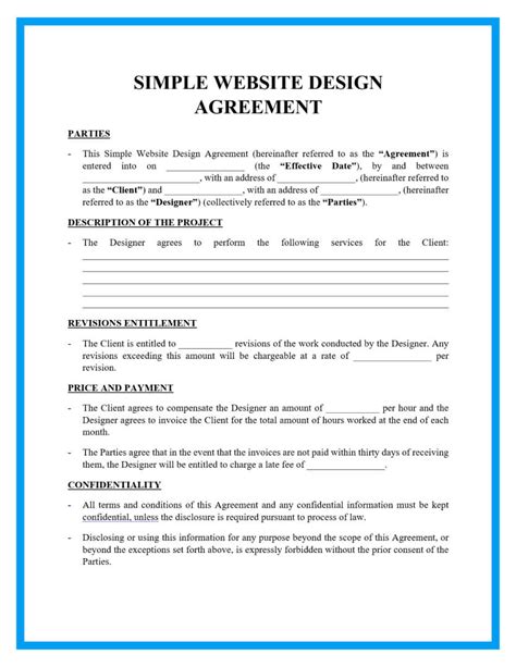 Web Design Contract Example