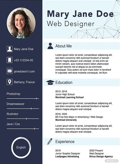 web designer resume sample for freshers