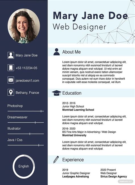 web designer resume template