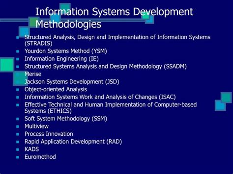 web information systems development methodology