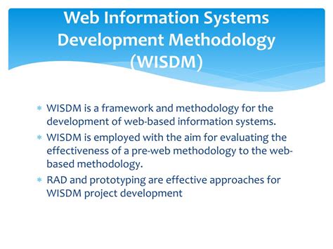 web information systems development methodology wisdm