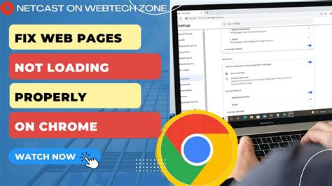 web page not loading correctly chrome