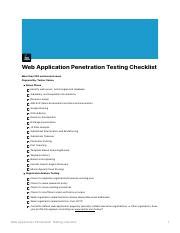 web penetration testing checklist github