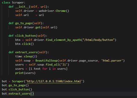 web scraping example code