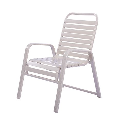 Strap Patio Stackable High Balcony Arm Chair White SFUL52201201