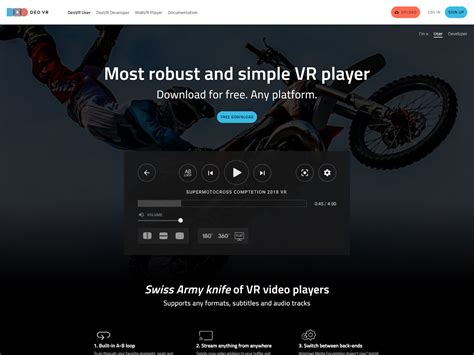 web vr video player