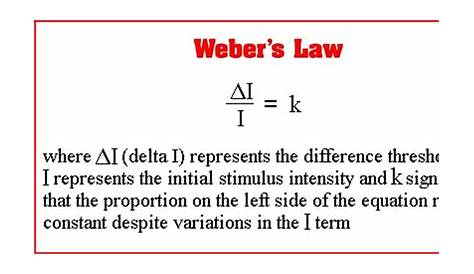 Webers Law Formula To Model Behavioral Performance We Adapted The