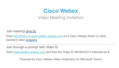 webex video conference id