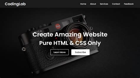 webpage using html and css with source code