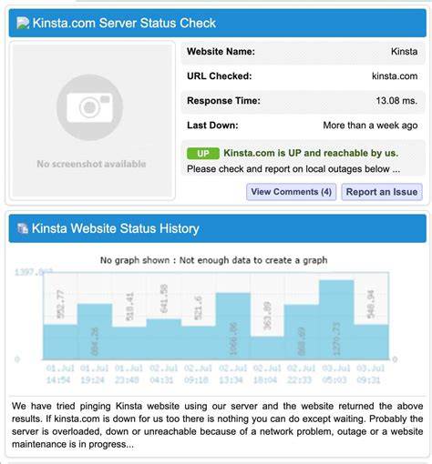 Checking website server status