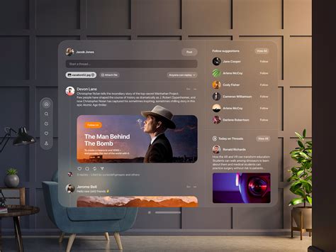 User interface of leaked media website
