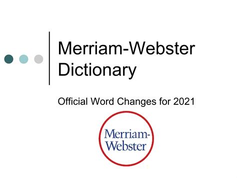 webster dictionary 2021