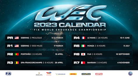 wec race schedule 2023
