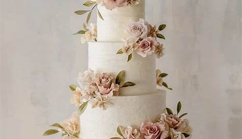 Wedding Cake Designs 4 Tier Beautiful Beige Buttercream cake