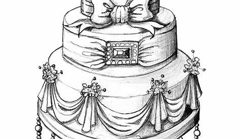 Cake sketch, Cake drawing, Cupcake drawing