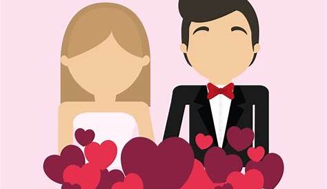 Wedding Couple Avatar Cute Bride Set 6 Stock Vector Illustration Of