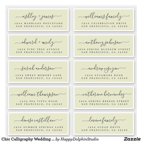 Chic Calligraphy Wedding Guest Address Labels Wedding