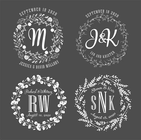 Custom Rustic Wedding Monogram Design Custom Wedding Logo