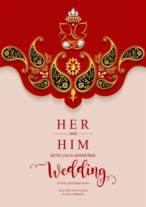 Hindu Wedding Invitation Template Beautiful Blank Indian Wedding