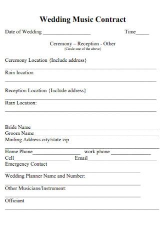 √ Free Printable DJ Contract For Wedding Templateral