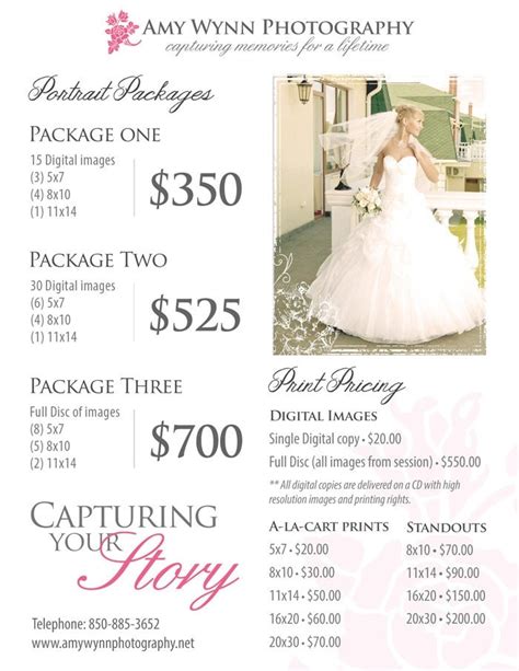 Photography Session Prices Do you have a formal price structure or
