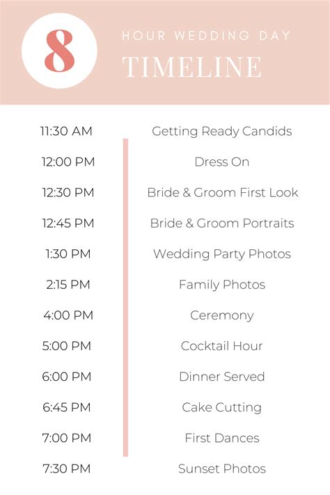 Wedding Photography Timeline Basics + 3 Free Wedding Photography