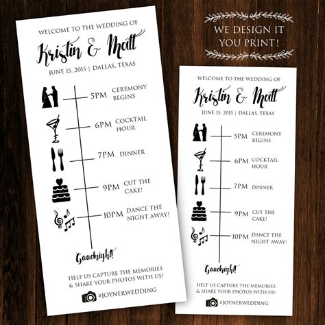 Funny Infographic Wedding Program / Timeline / Schedule / Our Love