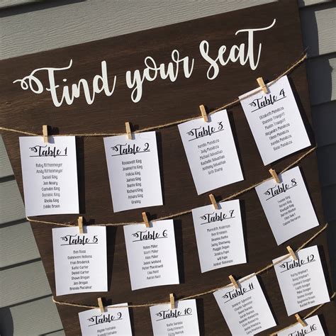 Alphabetical Seating Chart Wedding Seating Sign Template Find Etsy