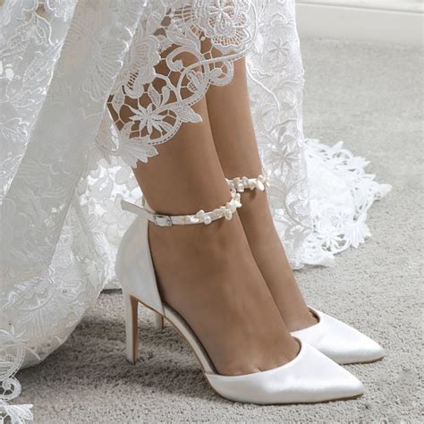 Ivory Satin Wedding Shoes Flush Paradox London Pink