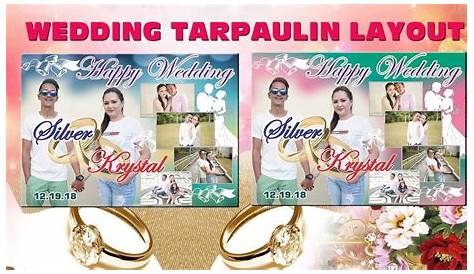 FREE PSD TARPAULIN - Blue Wedding Template 3X4 - Free PSD Design