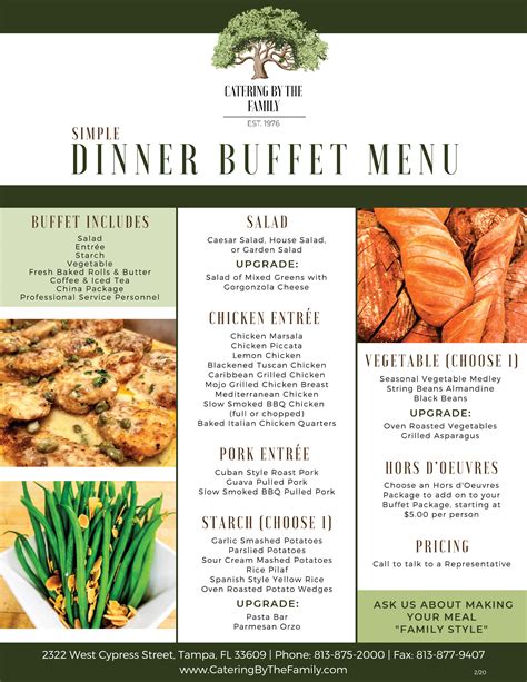 Wedding Buffet Dinner Menu Ideas