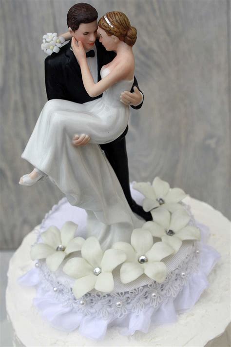Cake Toppers Dolls Bride And Groom Figurines Funny Casamento Etsy