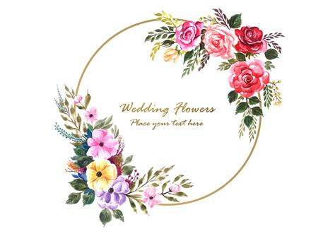 Wedding Card Flower Background Vector