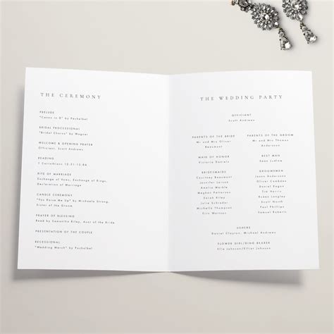 Wedding Ceremony Program Booklet