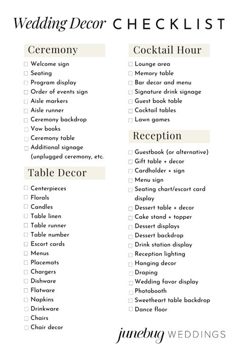 27+ Wedding Decor List