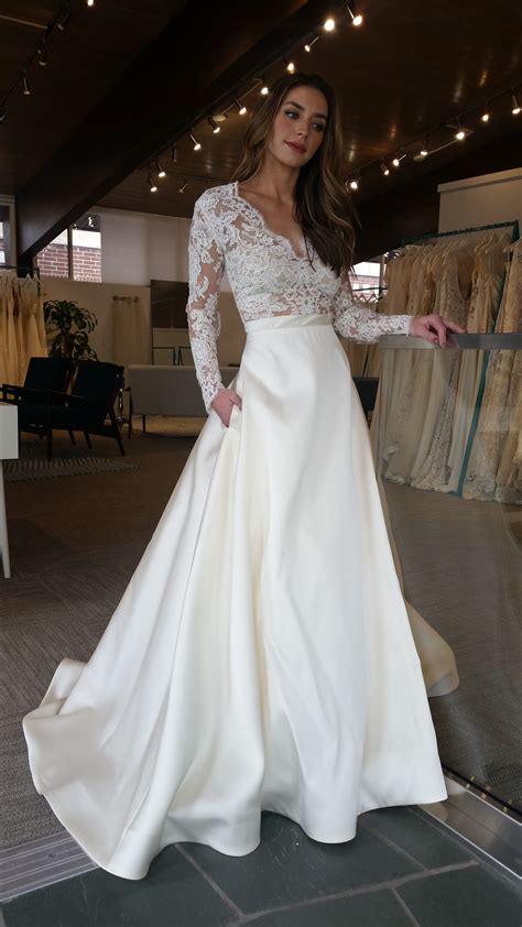 Aline wedding dress with cape sleeves