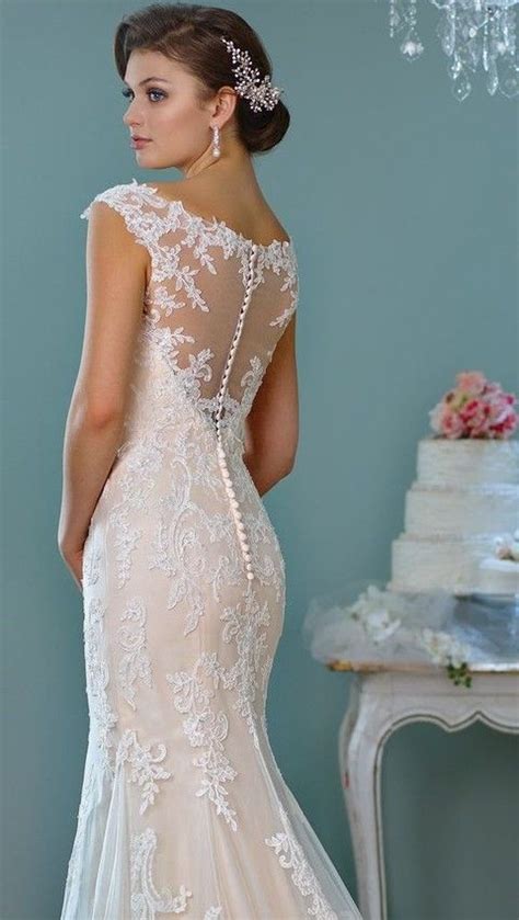 wedding dresses button back