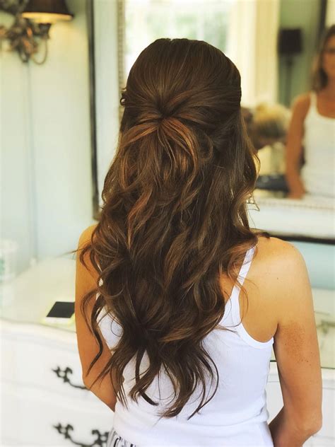 This Wedding Hair Half Up Curly For Bridesmaids
