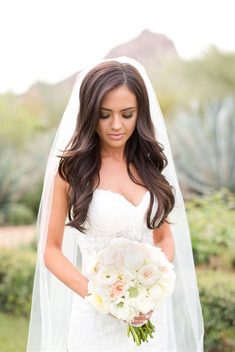 Unique Wedding Hairstyles Long Hair Down With Veil For Long Hair