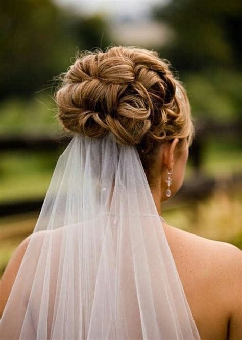 33 Classy And Elegant Wedding Hairstyles Bridal hair updo with veil